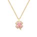 】 Pink 【 Lucky Grass Light Luxury Charm Gorgeous Full Diamond Necklace Women's Versatile Clavicle Chain Titanium Steel 【 】_ipsvogv.com
