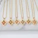 Italy Brand Designer Clover Pendant Necklaces for Women Retro Vintage Gold Enamel Choker Necklace Double Side Party_ipsvogv.com