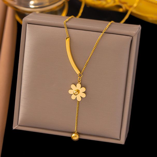 Daisy Necklace, Female Titanium Steel, Timeless Temperament, Socialite, Tassel, Exquisite Collarbone Chain, Student_ipsvogv.com
