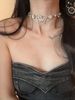 Light Luxury Sparkling Diamond Gold Zircon Butterfly Necklace Choker Collar Sweet Cool Niche High-end Feeling Collarbone_ipsvogv.com