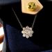 Cao Shi Korean Fashion Necklace Temperamen Snowflake Zircon Jewelry Versaile Flower Suden Accessories Three Piece_ipsvogv.com