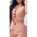 Women's clothing solid color short vest vest drape high waist wide leg pants suit_ipsvogv.com