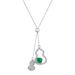 Cultivated emerald gourd pendant necklace S925 silver inlaid cultivated colored gem sweater chain_ipsvogv.com