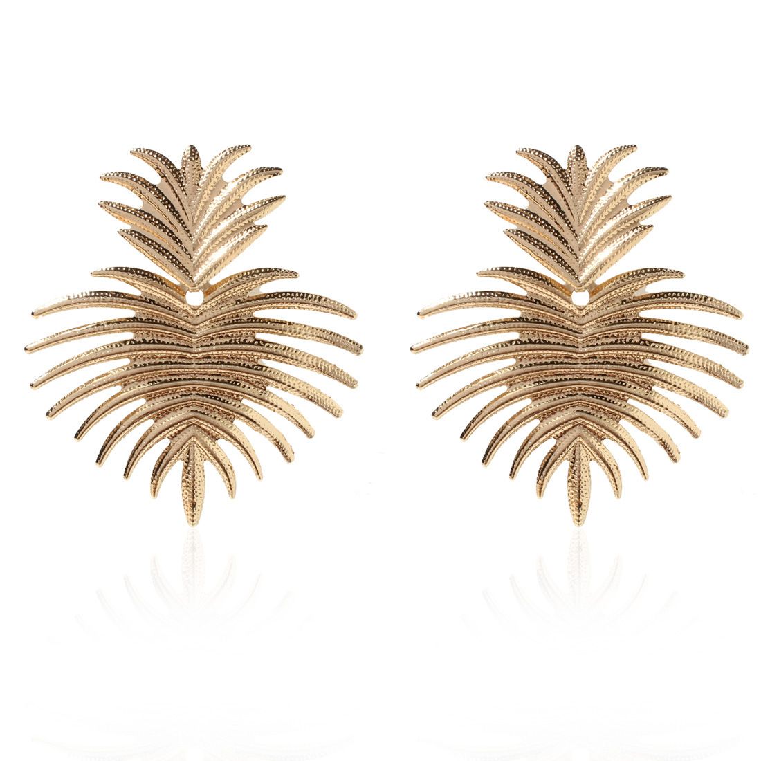 Women’s Jewelry Set Fashion Personalized Alloy Fan Shaped Leaf Earrings Style Simple Atmospheric Earrings For Women_ipsvogv.com