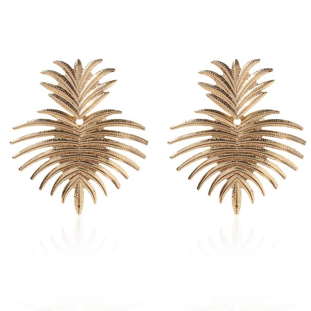 Women’s Jewelry Set Fashion Personalized Alloy Fan Shaped Leaf Earrings Style Simple Atmospheric Earrings For Women_ipsvogv.com