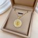 Titanium Steel 【 】 Round Lion Head Light Luxury Temperament Gorgeous Full Diamond Necklace Women's Versatile Collarbone 【 】_ipsvogv.com
