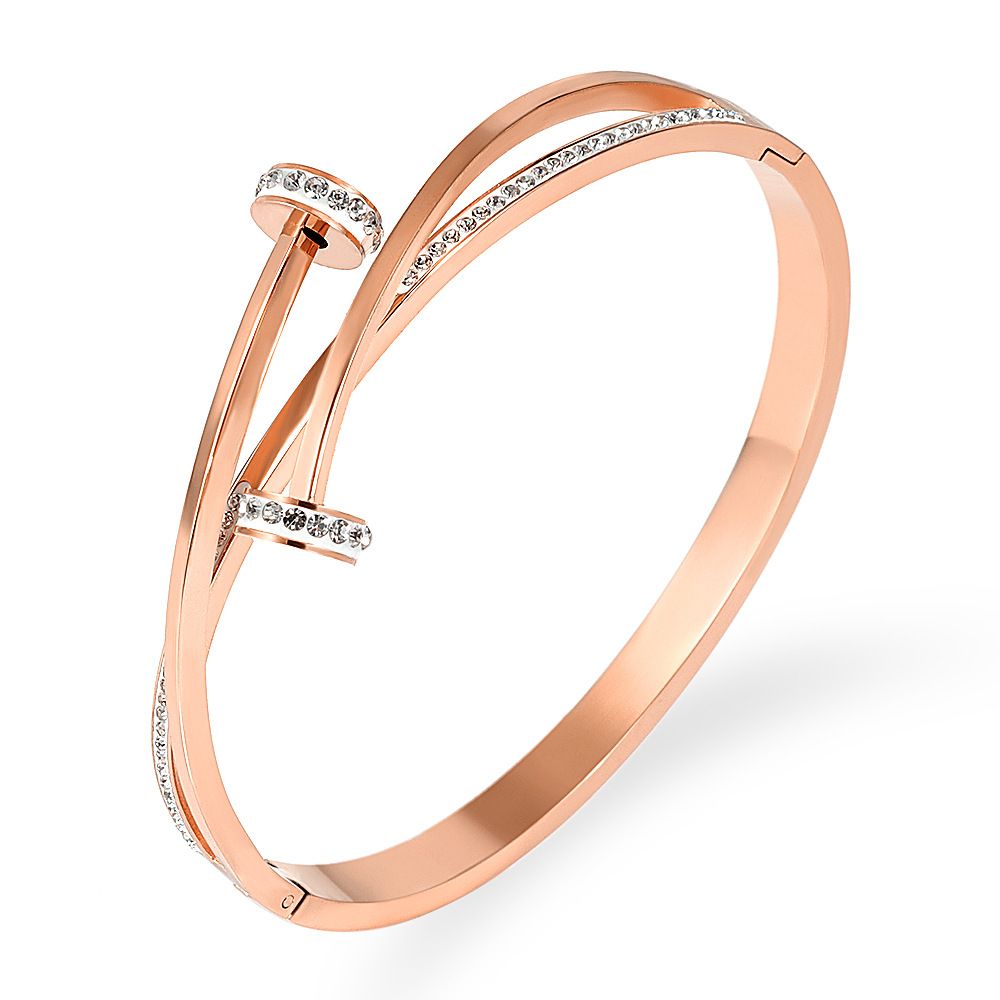 Unisex Grain Nail Simple Brick Stainless Steel Bracelet Multiple_ipsvogv.com