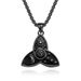 Nordic Celtic triangle knot star moon sun titanium steel necklace myth Odin triangle knot pendant_ipsvogv.com