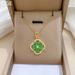 Steel 【 Titanium 】 Green Four Leaf Flower Fashion Light Luxury Charm Gorgeous Full Diamond Necklace Women's Versatile 【 】_ipsvogv.com