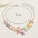 Ins star shell long for women, versatile high-end, set with pearls and oil droplets, collarbone chain necklace_ipsvogv.com