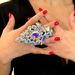 All-match Retro Geometric Gem Colorful ring Women's Hot Selling Exaggerated Oval Opening ring for Children ring_ipsvogv.com