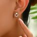 Geometric Japanese and Korean style women's love niche internet celebrity, high-end design, zircon inlaid earrings,_ipsvogv.com
