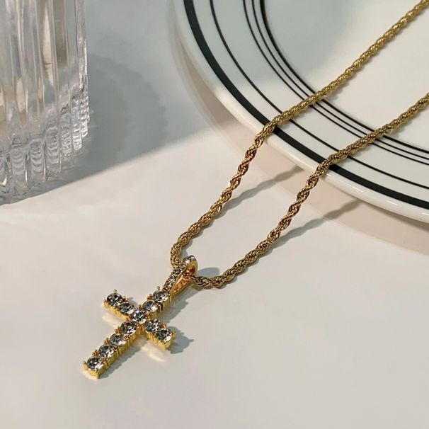 Light Luxury Cross Necklace, Men's Hip-hop Niche Design, Fashionable Personality, Versatile Long Fashion Accessory_ipsvogv.com
