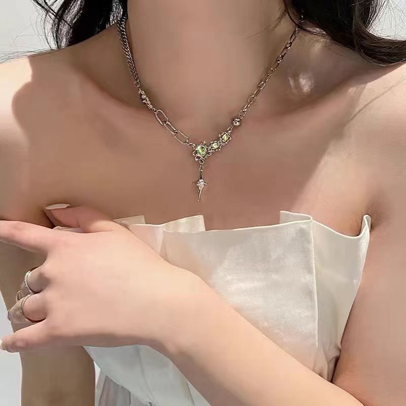 positive 15000 Reviews White Moonlight Stone Zircon Necklace For Women In Summer, Sweet, Cool, Spicy Girl, Internet !_ipsvogv.com