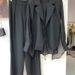 Women's Clothing High grade sun proof suit in summer chiffon splicing two piece jacket, high waist wide leg trousers, two piece suit_ipsvogv.com