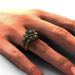 Three Piece Rose Women's Ring Set Electroplated Gold Inlaid Black Diamond Jewelry_ipsvogv.com