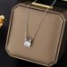 Stainless Steel Classic Zircon Pendant Necklaces For Women Fashion Romantic Wedding Jewelry_ipsvogv.com