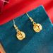 China-Chic Sandstorm Gold Lasting For A Long Time Embroidered Ball Earhook Female Small People Luxury Earrings_ipsvogv.com