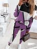 Autumn and winter new women's fashion color matching printed long-sleeved casual women's suit_ipsvogv.com