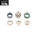 Fashionable Personalized Knot, Black And White Checkered Heart Hollow Dot Diamond Drip Oil 6-piece Set Ring_ipsvogv.com