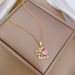 】 Love 【 Leaf Zircon Light Luxury Charm Gorgeous Full Diamond Necklace Women's Versatile Clavicle Titanium Steel Chain 【 】_ipsvogv.com
