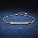 S Pure Silver Korean Style Smiling Cuban High-end Elegant D Color 90 Single Diamond 3mm 10 Points Moissanite Bracelet_ipsvogv.com