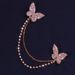 asymmetric diamond butterfly stud earrings fashion ins diamond chain integrated ear bone clip earrings earring_ipsvogv.com