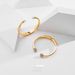 Niche design open bracelet jewelry high end geometric smooth double piece inlaid pearl bracelet_ipsvogv.com