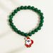Handcrafted Christmas Beaded Bracelet With Natural Stones - Festive Tree, Snowman & Holiday Charm Design - Unisex Jewelry For Holiday Gifting_ipsvogv.com