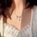 Pure Silver Water Droplet Bow Necklace Women, Gentle And Fairy Like, High-end, Light Luxury Collarbone Chain, Gift For_ipsvogv.com