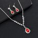 and Earring Set For Party Banquet Jewelry Bride Wedding Red Water Drop Glass Necklace Earrings_ipsvogv.com