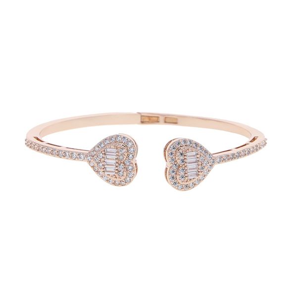 Women's Jewelry Full Diamond Heart Shaped Open Bracelet Ladies Full Diamond Bracelet Jewelry_ipsvogv.com