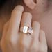 personality Pure Zircon Silver Letter Ins Hip-hop Fashion Goodluck Open Best Friend Ring_ipsvogv.com