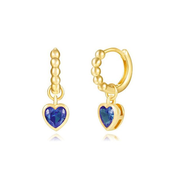 Women's Jewelry Light Luxury S925 Silver Needle Fashion Geometric Heart Color Diamond Celi French Ear Buckle Earrings_ipsvogv.com