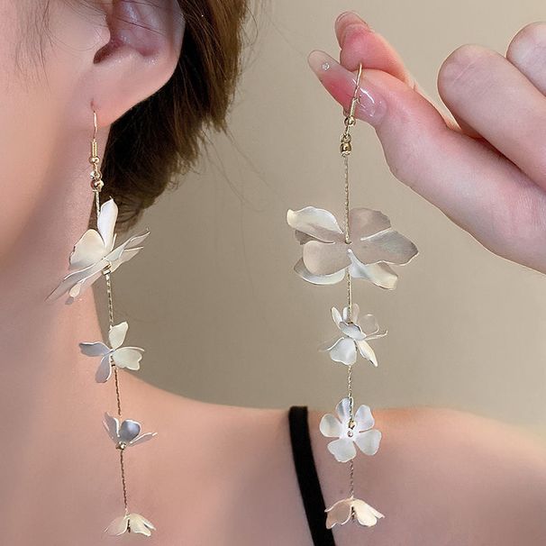 Women’s Jewelry Set Fashion Metal Style Flower Super Fairy Long Tassel Earrings Niche Exaggerated Design Light Luxury Earrings Trendy Earrings_ipsvogv.com