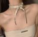 Pure Desire Lace Bowknot Necklace For Women Choker Neck Ribbon Collarbone Chain Girl Accessories Neckband_ipsvogv.com