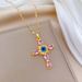 Steel 【 Titanium 】 Cross Shaped Eyes, Light Luxury Temperament, Gorgeous Full Diamond Necklace, Women's Versatile 【 】 Eyes, Temperament, Necklace,_ipsvogv.com