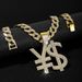 Hip Hop Currency Symbol ¥ $pendant Fashion Trend Letter Necklace Men's Alloy Cuban Chain Decoration_ipsvogv.com