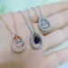 Unisex fashion hollow teardrop shaped zircon pendant necklace female real gold plated jewelry_ipsvogv.com