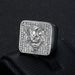 New Hip-Hop Jewelry Titanium Steel Gold-Plated Full Diamond Dominant Lion Head Men's Ring_ipsvogv.com