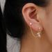 Double Ear Hole Little Bear Japanese Gold Earrings, Korean Cute Star Earbone Chain, Fixed Small Earlobe Earrings_ipsvogv.com