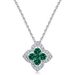 Special lucky four leaf clover cultivation colored gemstone necklace S925 silver inlaid cultivation emerald clavicle chain simple_ipsvogv.com