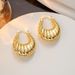 Hollow Thread Spiral Oval Ear Ring Personalized Coarse Heavy Duty Ear Ring Brass Plated with True Gold_ipsvogv.com