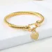 Bracelets Titanium Steel Cable Wire Gold Color Heart Charm Bangle Bracelet With Hook Closure For Women Men Wedding_ipsvogv.com