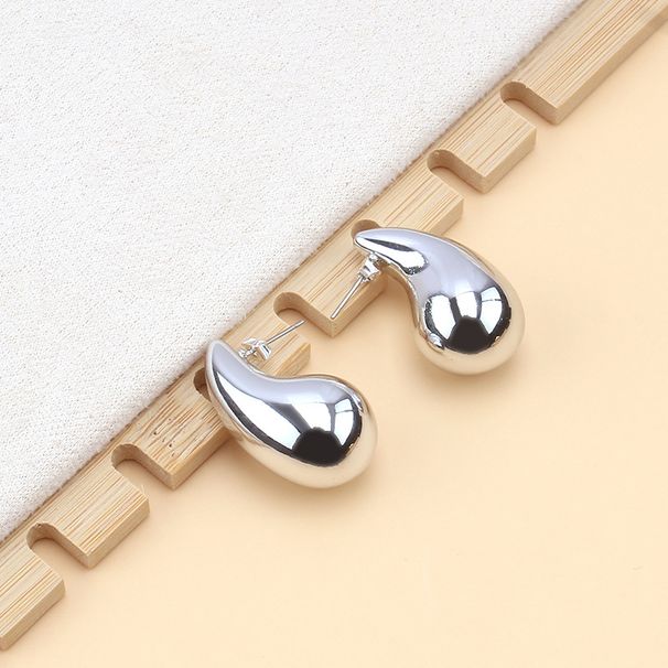 Gold Water Droplet Niche High-end Design Earrings, Fashionable Melon Seed Shaped Temperament Earrings_ipsvogv.com