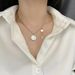 Luxury Fritillaria Inlaid with Instant Money Pendant Necklace, Titanium Steel Colorless Collar Chain, Light Luxury_ipsvogv.com