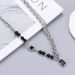 High End Trendy Pearl Black Sapphire Titanium Steel Necklace For Men And Women_ipsvogv.com
