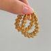 Spot Fashionable Niche Ins18k Gold Plated Titanium Steel Wave Horn Spring Earrings_ipsvogv.com