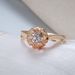 Internet Celebrity's Best-selling 585 Genuine Gold Plated Ring, Women's Micro Inlaid Zircon Flower Bud Shaped Trendy_ipsvogv.com