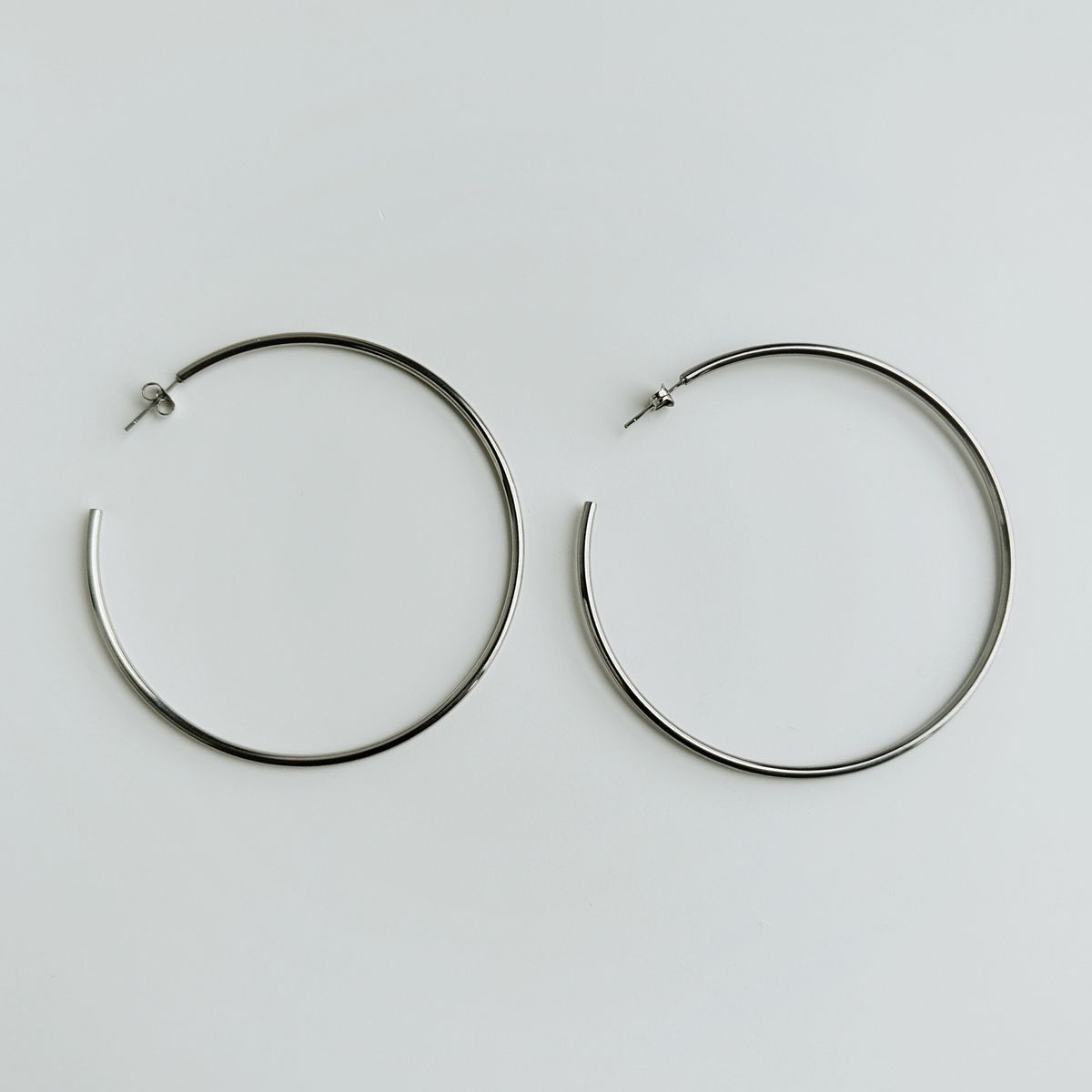 Women’s Jewelry Set Fashion Niche INS Retro Titanium Steel Simple 65MM Exaggerated Thin Earrings_ipsvogv.com